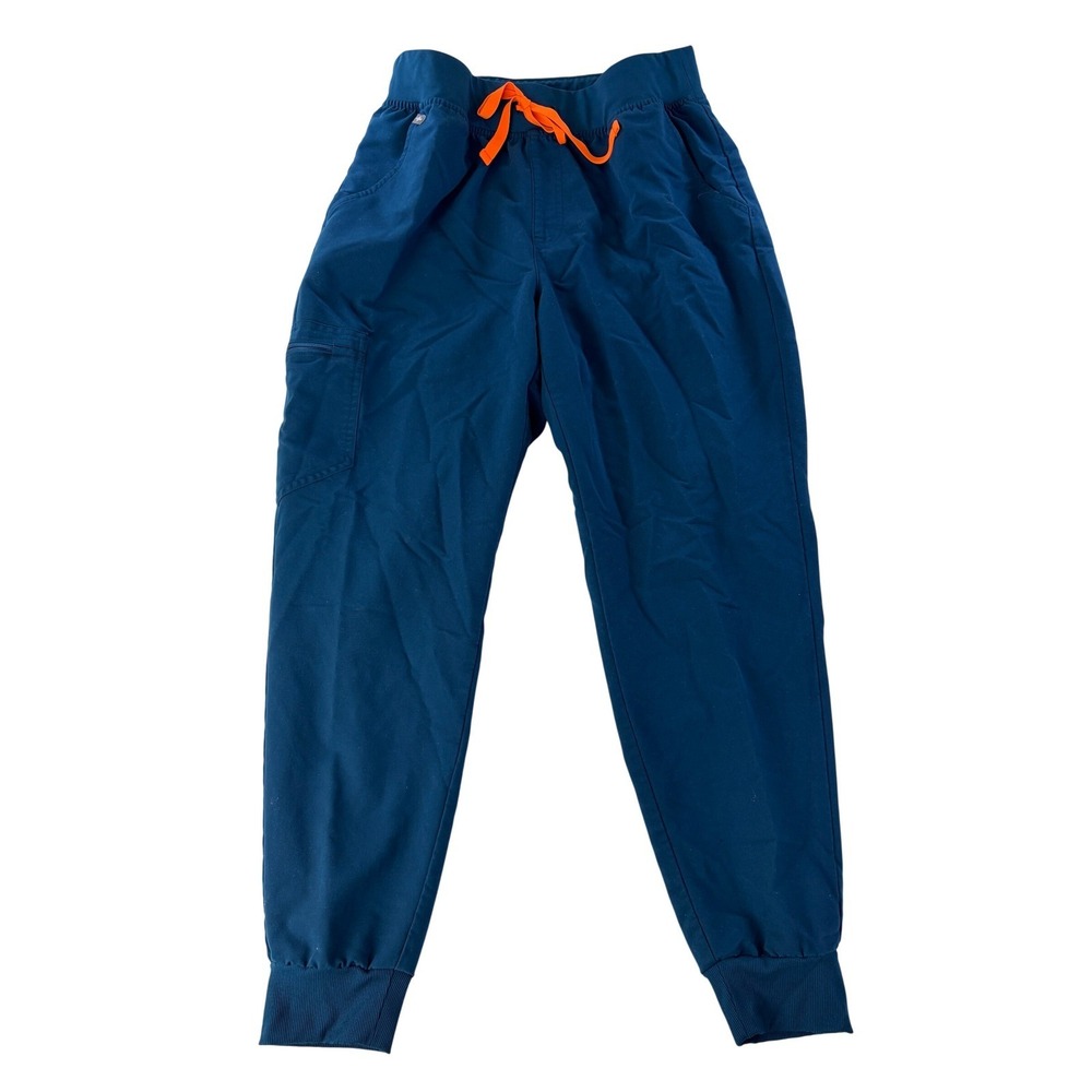 Women’s Navy Blue Jogger Pants with Orange Drawstring
